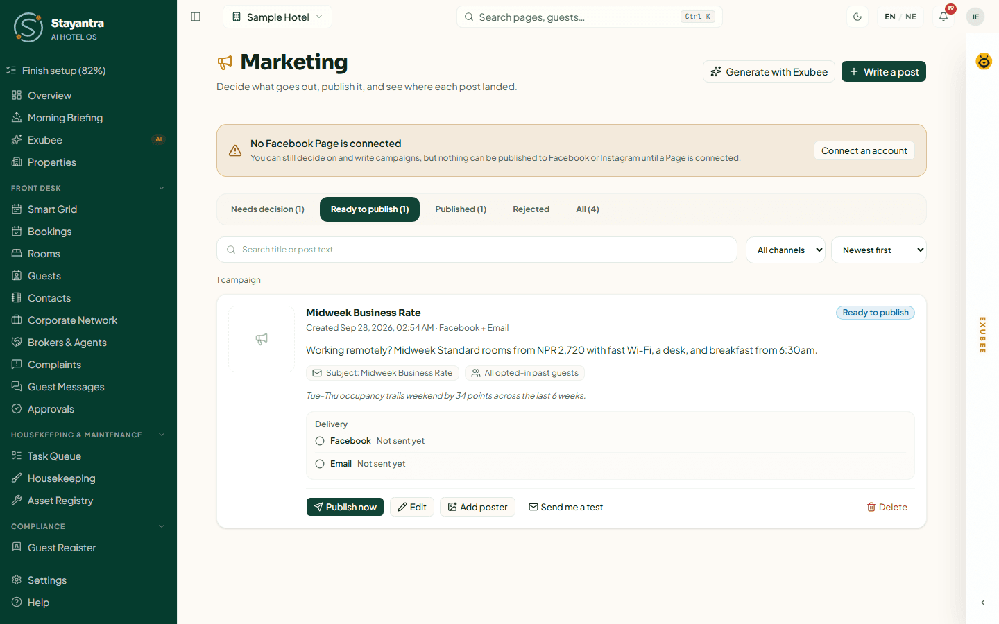 Campaigns ready to publish